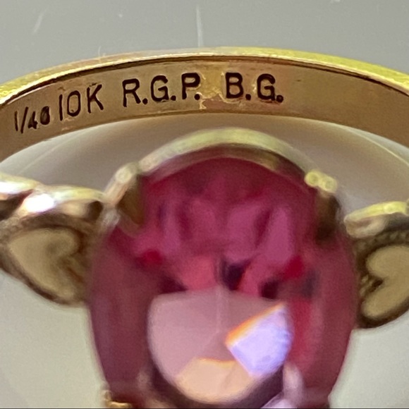 Vintage Marked 10K RGP BG Pink Delicate Ring - Picture 3 of 9
